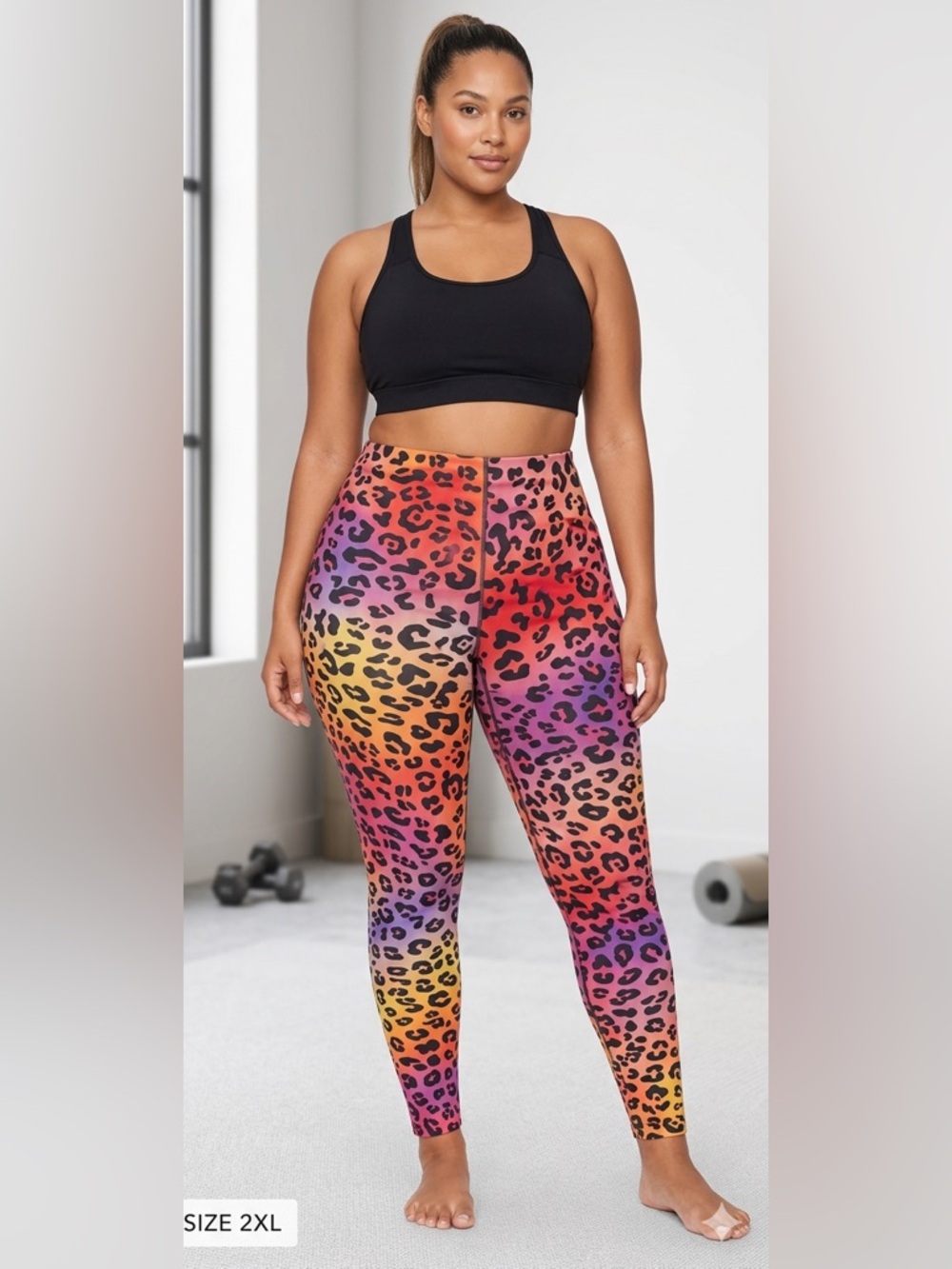 Savage X Fenty Activewear Pants Animal Print Legging High Waist Women 2X